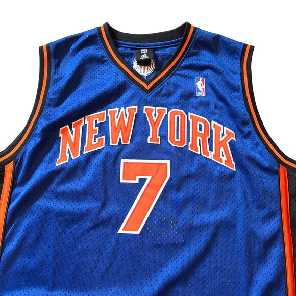 Adidas Carmelo Anthony New York Knicks #7 Basketball Jersey Blue 60 3XL *FLAW* - Picture 3 of 13